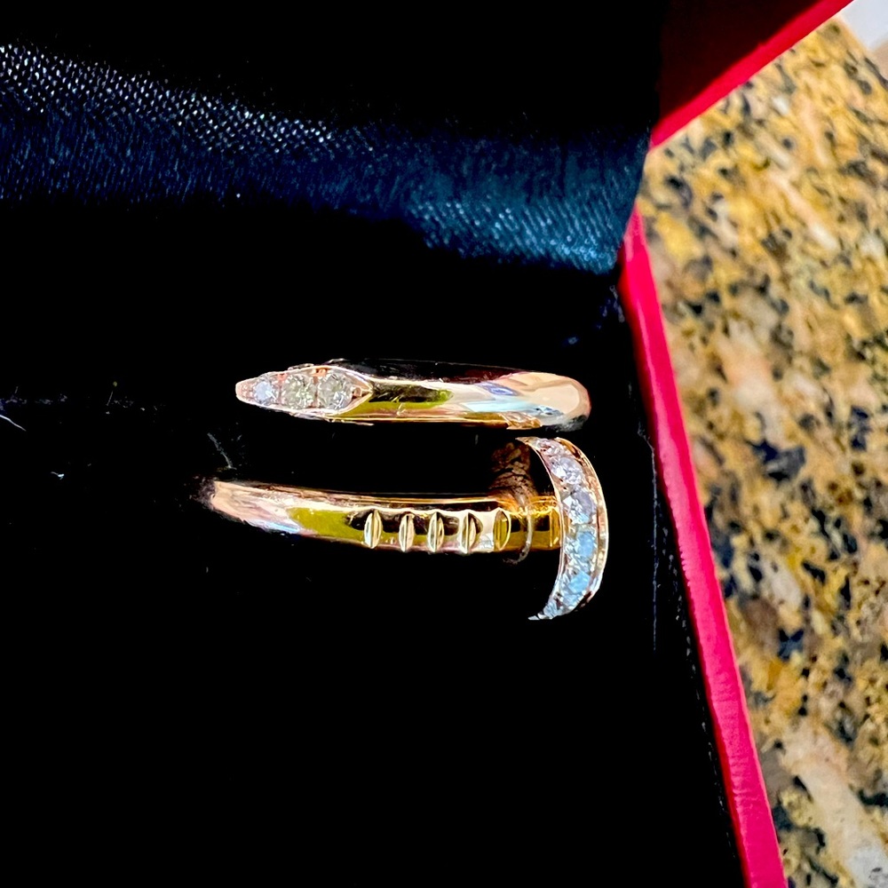 Cartier diamond nail ring Size 5.25 Rose gold